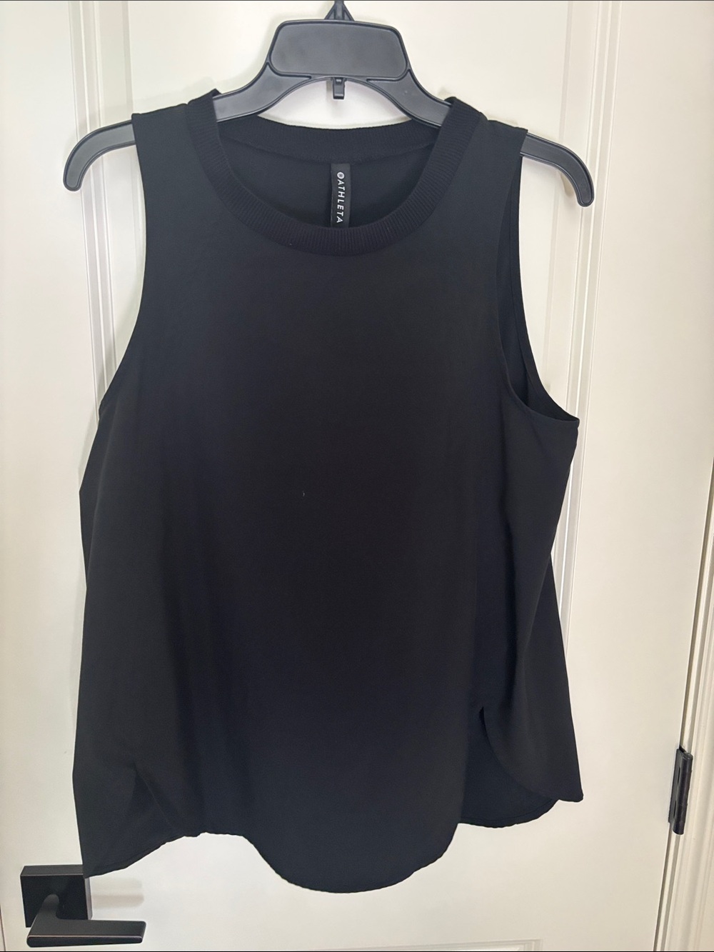 Athleta Black Ribbed-Neck Muscle Tank